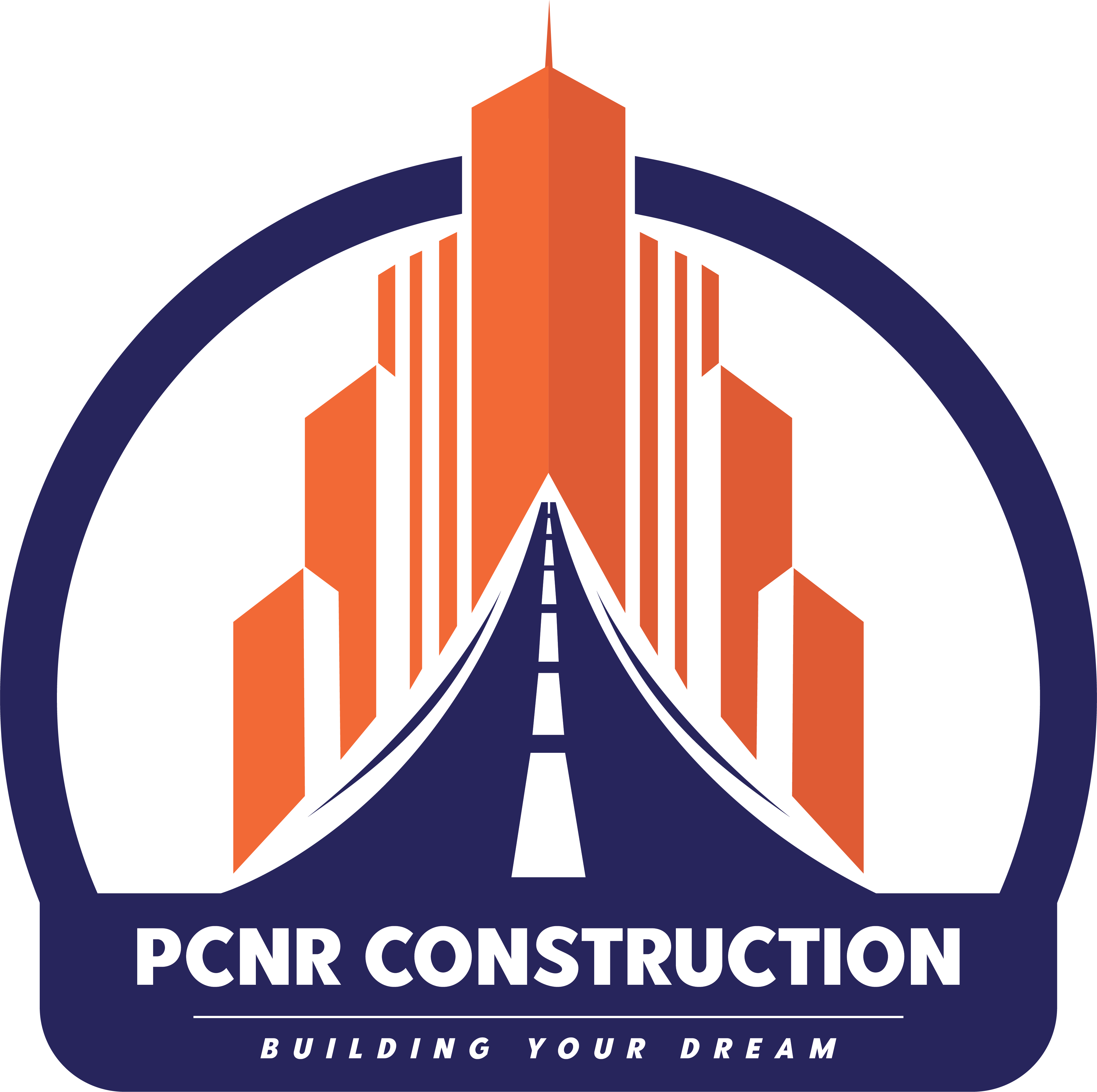 Logo for a construction company called PCNR Construction